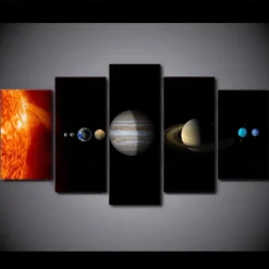 Unframed 5 Panels Space Universe earth light painting canvas art painting wall art
