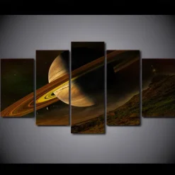 Unframed 5 Panels Space Universe earth light painting canvas art painting wall art