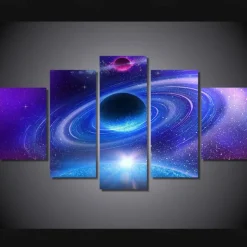 Unframed 5 Panels Space Universe earth light painting canvas art painting wall art