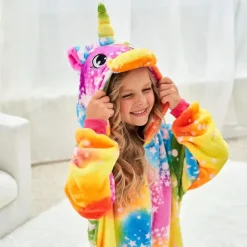 Unicorn Carnival Costume Kigurumi Pajamas Nightwear Halloween Group Family Costumes Kid's Adults' Unisex Men and Women Boys and Girls Funny Costume Party Home Wear Christmas Halloween Carnival Easy