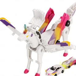 Unicorn Transforming Car Toy, Magnetic Cars Transform into Unicorn, Fun Collision Transformation Car Toys for Boys Girls, Party Favors Gift for Birthday Christmas