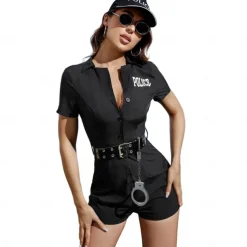 Uniforms Career Costumes Police Woman Halloween Cosplay Costume Carnival Costume Outfits Cosplay Sexy Costume Adults' Women's Masquerade Mardi Gras Masquerade Bachelorette Party Easy Halloween