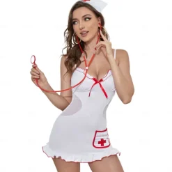 Uniforms Career Costumes Nurse Halloween Cosplay Costume Outfits Cosplay Sexy Costume Adults' Women's Masquerade Masquerade Easy Halloween Costumes Dress Up