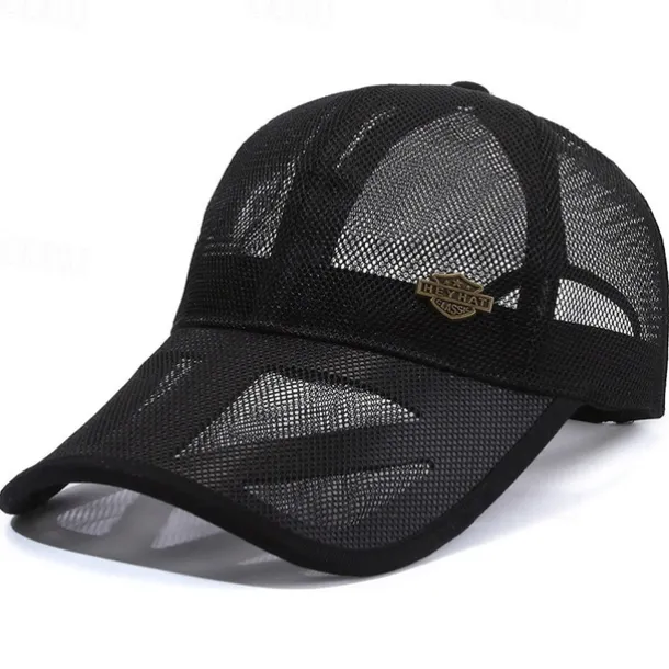 Unisex Baseball Cap Sun Hat Black White Mesh Travel Beach Outdoor Vacation Plain Adjustable Sunscreen Fashion