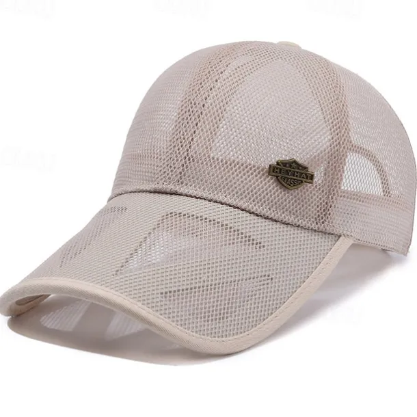 Unisex Baseball Cap Sun Hat Black White Mesh Travel Beach Outdoor Vacation Plain Adjustable Sunscreen Fashion