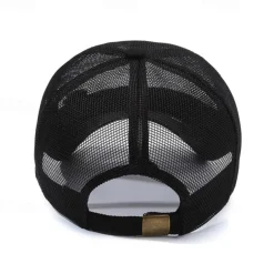 Unisex Baseball Cap Sun Hat Black White Mesh Travel Beach Outdoor Vacation Plain Adjustable Sunscreen Fashion