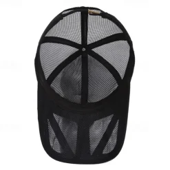 Unisex Baseball Cap Sun Hat Black White Mesh Travel Beach Outdoor Vacation Plain Adjustable Sunscreen Fashion