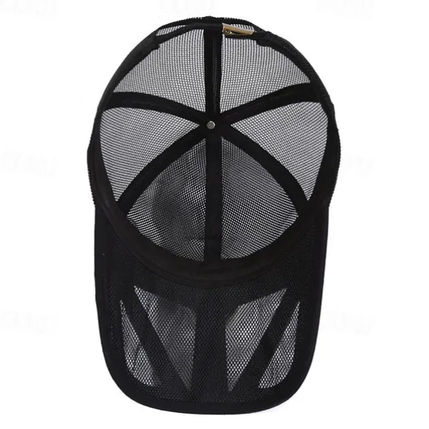 Unisex Baseball Cap Sun Hat Black White Mesh Travel Beach Outdoor Vacation Plain Adjustable Sunscreen Fashion