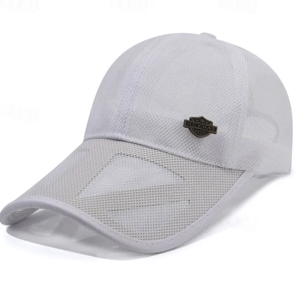 Unisex Baseball Cap Sun Hat Black White Mesh Travel Beach Outdoor Vacation Plain Adjustable Sunscreen Fashion