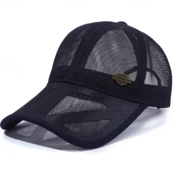 Unisex Baseball Cap Sun Hat Black White Mesh Travel Beach Outdoor Vacation Plain Adjustable Sunscreen Fashion