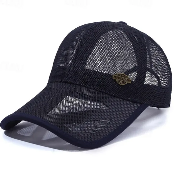 Unisex Baseball Cap Sun Hat Black White Mesh Travel Beach Outdoor Vacation Plain Adjustable Sunscreen Fashion