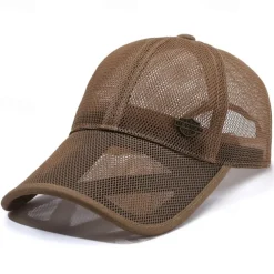 Unisex Baseball Cap Sun Hat Black White Mesh Travel Beach Outdoor Vacation Plain Adjustable Sunscreen Fashion