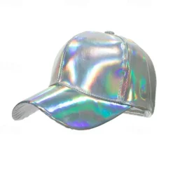 Unisex Baseball Cap Sun Hat Black Silver Laser Nonwoven Fashion Casual Minimalism Outdoor Vacation Plain Adjustable Fashion