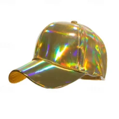 Unisex Baseball Cap Sun Hat Black Silver Laser Nonwoven Fashion Casual Minimalism Outdoor Vacation Plain Adjustable Fashion