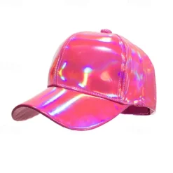 Unisex Baseball Cap Sun Hat Black Silver Laser Nonwoven Fashion Casual Minimalism Outdoor Vacation Plain Adjustable Fashion