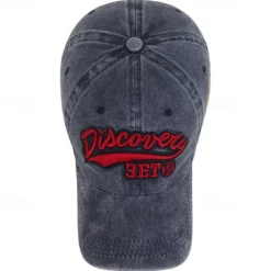 Unisex Baseball Cap Sun Hat Black Red Polyester Washed Casual Minimalism Outdoor Vacation Graphic Letter Adjustable Sunscreen Fashion