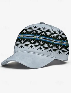 Unisex Baseball Cap with Tribal Print, Adjustable Snapback Design, Lightweight and Breathable Fabric – Ideal for Casual Wear, Outdoor Activities, and Travel