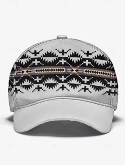 Unisex Baseball Cap with Tribal Print, Adjustable Snapback Design, Lightweight and Breathable Fabric – Ideal for Casual Wear, Outdoor Activities, and Travel