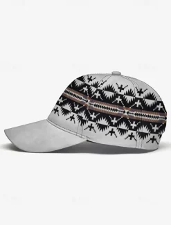 Unisex Baseball Cap with Tribal Print, Adjustable Snapback Design, Lightweight and Breathable Fabric – Ideal for Casual Wear, Outdoor Activities, and Travel