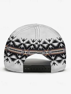 Unisex Baseball Cap with Tribal Print, Adjustable Snapback Design, Lightweight and Breathable Fabric – Ideal for Casual Wear, Outdoor Activities, and Travel