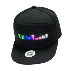 Unisex Bluetooth LED Mobile Phone APP Controlled Baseball Hat Scroll Message Display Board Hip Hop Street Snapback Cap