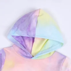 Unisex Boys Girls' 3D Tie Dye Sports Suit Hoodie Set Tracksuits Long Sleeve Spring Fall Daily Casual Comfort Kids 4-12 Years Hooded Outdoor Vacation Sports Tailored Fit