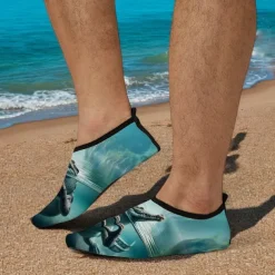 Unisex 3D Alligator Print Water Shoes – Quick-Dry Barefoot Aqua Socks for Beach, Swimming, Surfing & Outdoor Activities