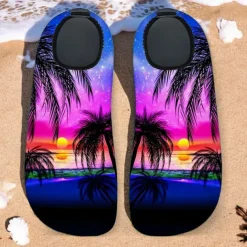 Unisex 3D Alligator Print Water Shoes – Quick-Dry Barefoot Aqua Socks for Beach, Swimming, Surfing & Outdoor Activities