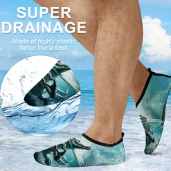 Unisex 3D Alligator Print Water Shoes – Quick-Dry Barefoot Aqua Socks for Beach, Swimming, Surfing & Outdoor Activities