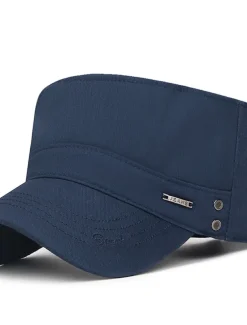Unisex Flat Cap Baseball Cap Military Cap Cadet Hat Black Dark Navy Polyester Warm Vintage Casual Minimalism Outdoor Vacation Plain Adjustable Sunscreen Fashion