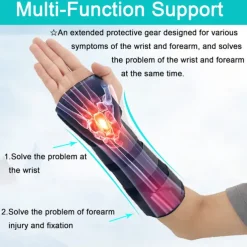 Unisex Forearm and Wrist Support Splint Brace Double Fixation Wrist Brace for Carpal Tunnel,Adjustable Night Time Forearm Immobilizer Brace Splints