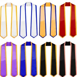 Unisex Graduation Stole, Plain Graduation Sash, Honor Stole for Students, Satin Graduation Stole, Honor Ceremony Sash, 72-Inch Adult Graduation Honor Stole, Double-Layered Graduation Gown Scarf