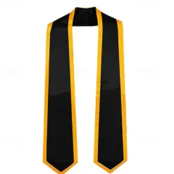 Unisex Graduation Stole, Plain Graduation Sash, Honor Stole for Students, Satin Graduation Stole, Honor Ceremony Sash, 72-Inch Adult Graduation Honor Stole, Double-Layered Graduation Gown Scarf