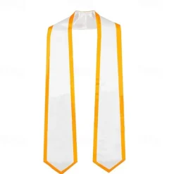 Unisex Graduation Stole, Plain Graduation Sash, Honor Stole for Students, Satin Graduation Stole, Honor Ceremony Sash, 72-Inch Adult Graduation Honor Stole, Double-Layered Graduation Gown Scarf