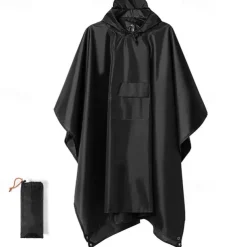 Unisex Hiking Raincoat Outdoor 3 In 1 Waterproof Lightweight Picnic Tarp Hiking Outfits Hiking Clothes Spring Autumn / Fall Hoodie Raincoat Rain Poncho Solid Color Black Army Green Blue
