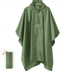 Unisex Hiking Raincoat Outdoor 3 In 1 Waterproof Lightweight Picnic Tarp Hiking Outfits Hiking Clothes Spring Autumn / Fall Hoodie Raincoat Rain Poncho Solid Color Black Army Green Blue