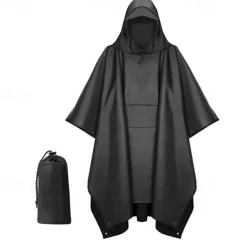 Unisex Hiking Raincoat Outdoor 3 In 1 Waterproof Lightweight Rip-resistant Hiking Outfits Hiking Clothes Spring Autumn / Fall Hoodie Raincoat Rain Poncho PU Leather Solid Color Black Yellow Pink