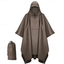 Unisex Hiking Raincoat Outdoor 3 In 1 Waterproof Lightweight Rip-resistant Hiking Outfits Hiking Clothes Spring Autumn / Fall Hoodie Raincoat Rain Poncho PU Leather Solid Color Black Yellow Pink