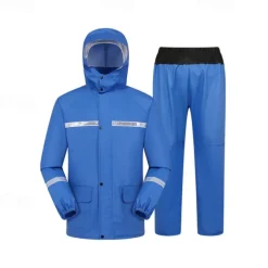 Unisex Hiking Raincoat Outdoor Waterproof Breathable Wind-Resistant Hiking Outfits Hiking Clothes Spring Autumn / Fall Rain Suit Rain Gear Hooded Coats Jacket and Pants Solid Color Yellow Army Green