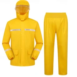 Unisex Hiking Raincoat Outdoor Waterproof Breathable Wind-Resistant Hiking Outfits Hiking Clothes Spring Autumn / Fall Rain Suit Rain Gear Hooded Coats Jacket and Pants Solid Color Yellow Army Green