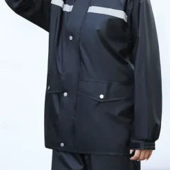 Unisex Hiking Raincoat Outdoor Waterproof Breathable Wind-Resistant Hiking Outfits Hiking Clothes Spring Autumn / Fall Rain Suit Rain Gear Hooded Coats Jacket and Pants Solid Color Black Red