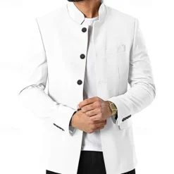 Unisex Lightweight Jacket Casual Jacket Chore Jacket Casual Daily Durable Pocket Spring & Fall Solid / Plain Color Athleisure Standing Collar Regular Black White Wine Dark Blue Jacket