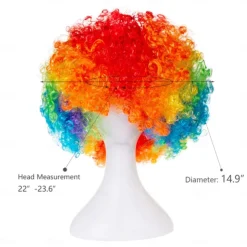 Unisex Short Fluffy Afro Funny Wigs for Halloween,Holiday Party Clown Costume For Carvinal