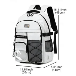 Unisex Waterproof School Backpack with Multi-Pocket Design and Laptop Compartment, Casual Large Capacity Travel Daypack for Students and Commuters