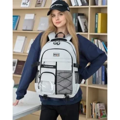 Unisex Waterproof School Backpack with Multi-Pocket Design and Laptop Compartment, Casual Large Capacity Travel Daypack for Students and Commuters