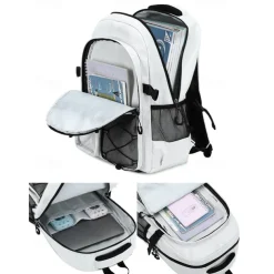 Unisex Waterproof School Backpack with Multi-Pocket Design and Laptop Compartment, Casual Large Capacity Travel Daypack for Students and Commuters