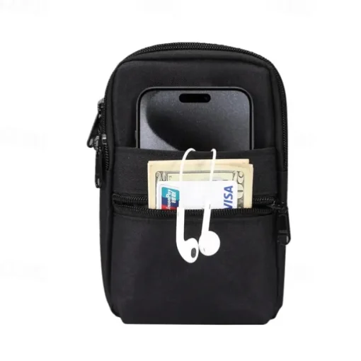 Universal 7.2 inch Denim Phone Case Waist Bag Zipper Bag Waist Hanging Diagonal Cross Bag