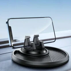 Universal Car Silicone Phone Holder Auto GPS Dashboard Bracket, Smartphone Anti-Slip Mat Pad 360° Rotation Dashboard Stand With Storage