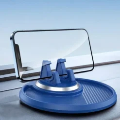 Universal Car Silicone Phone Holder Auto GPS Dashboard Bracket, Smartphone Anti-Slip Mat Pad 360° Rotation Dashboard Stand With Storage