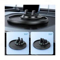 Universal Car Silicone Phone Holder Auto GPS Dashboard Bracket, Smartphone Anti-Slip Mat Pad 360° Rotation Dashboard Stand With Storage